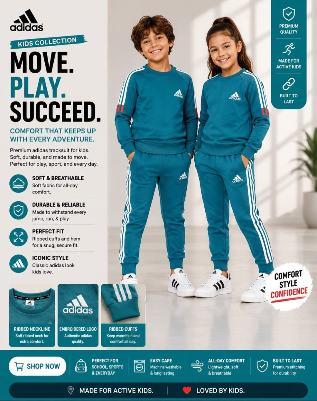 Adidas Kids Striped Tracksuits