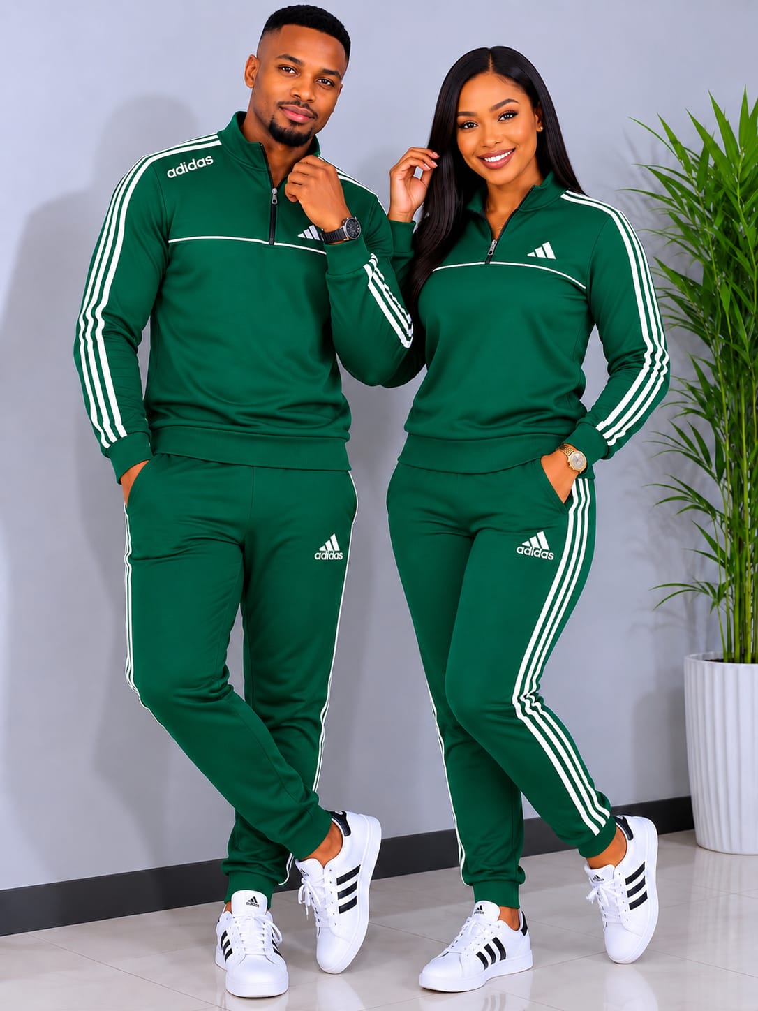 Adidas Quarter Zip Tracksuit